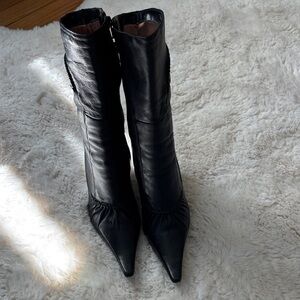 Bronx black leather boots 38